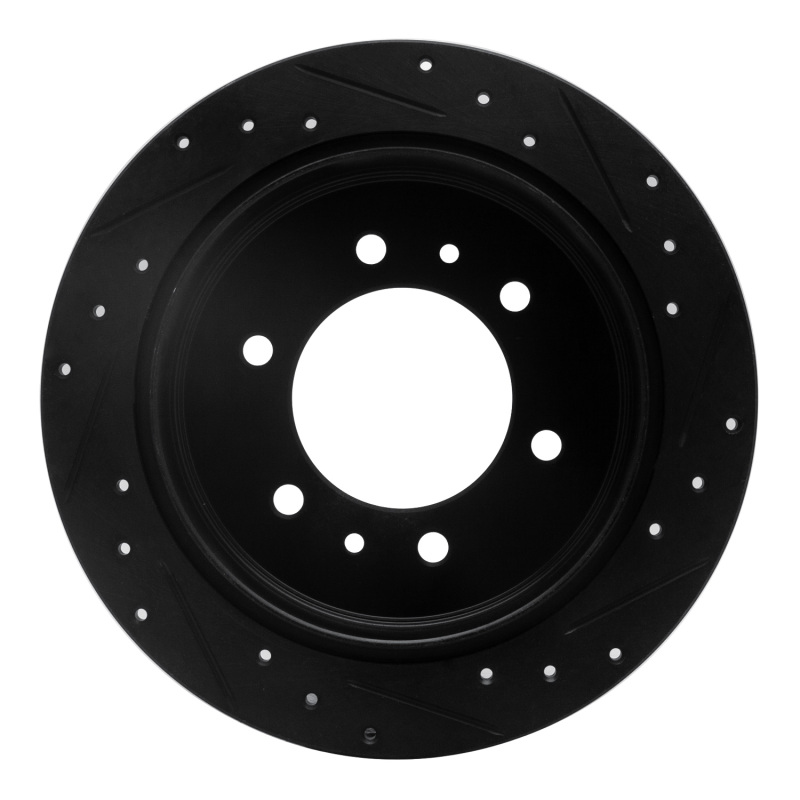 Hummer H3T Brake Rotor (1) - Rear Left - R1 Concepts - Drilled & Slotted - Black - `06-`10